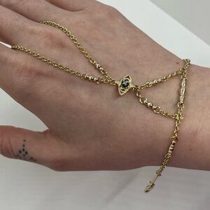 Kendra Scott Gold Hand Chain Bracelet with Eye Crystal Accent
